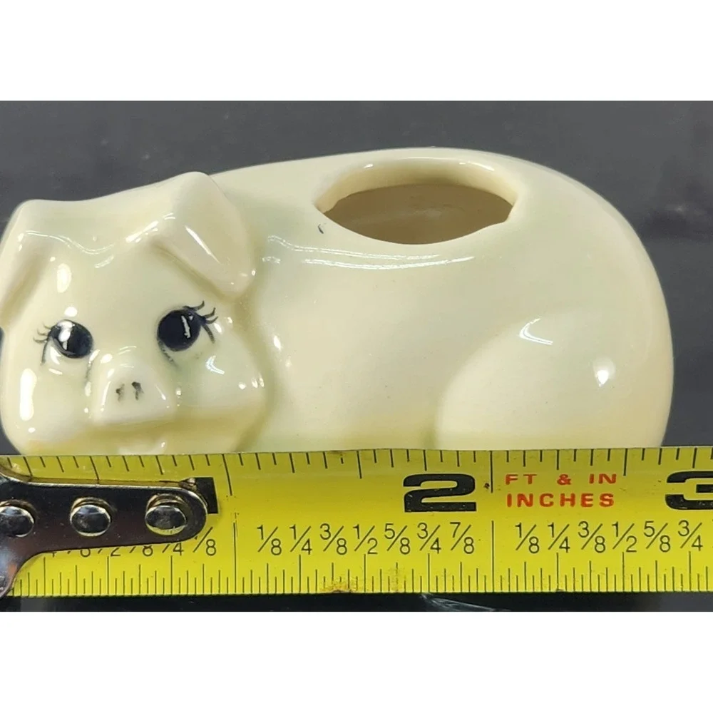 Vintage Farmhouse Ceramic Pig Tooth Pick Holder Succulent Pot Grand Poppy CA
